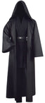Adult Tunic Costume for Jedi Outfit Skywalker Halloween Cosplay Costume Hooded Robe Cloak Full Set Uniform Three Versions (Medium, Black)