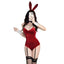 ZYTC Women's Bunny Lingerie Sexy Bunny Outfit Velvet Rabbit Bodysuit Anime Cosplay Halloween Christmas Costume(Red)
