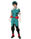 miccostumes Men's Costume Anime Hero Cosplay Green Fighting Suit Green Full-body Jumpsuit With red belt And Knee Pads (L)