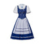 VEECOOCOS Princess Belle Cosplay Costume Belle Village Dress Women's Blue Maid Dress-XXL