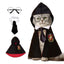 NIULA Cat Halloween Costume - Pet Wizard Costumes Mantle Magician Cosplay Clothes with Bowtie & Glasses Set, Festival Party Apparel for Small Pets Cats Dogs