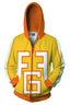Werycos Adult Hoodie Jacket Anime Sweatshirt Zip Up Hooded Coat Halloween Costume Yellow