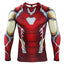 HIMIC E77C 3D Super Hero Close-Fitting Quick-Drying Elastic Sport Cosplay T-Shirt Long Sleeve (Large, Iron Long Sleeve 4)