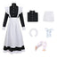 YJCOS Women's Classic Maid Long Dress Black and White Apron Lolita Housekeeper Cosplay Costume Uniform