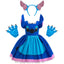 Sztylong Blue Animal Costume for Girls Hawaiian Dress Up With Headband and Gloves