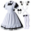 Wannsee Japanese Anime 6Pcs Lolita French Maid Apron Fancy Dress Cosplay Costume Gloves Headwear Socks set(Black L)