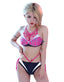 haikyuu Women Spiderweb Swimsuit Anime Bathing Suit Two Piece Swimwear Bikini Set with Sun Protection Jacket (as1, Alpha, x_l, Regular, Regular, Standard, Pink)