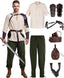 8 Pcs Men's Renaissance Costume Halloween Medieval Pirate Shirt Pant Viking Costume Accessories Set (Stylish Color, Large)