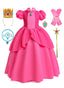 Princess Costume for Girls Cosplay Dress Halloween Birthday Party Dress Up Outfit 3-12Y
