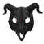 PURFUN Black Goat Head Skull Mask Ram Horns Animal Skull Costume Mask Horror Demon Devil Evil Mask Cosplay Halloween Mardi Gras Full Face Mask Creepy Party Decoration Prop