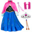 Princess Costumes Birthday Party Dress Up for Little Girls/Long Sleeve with Cape