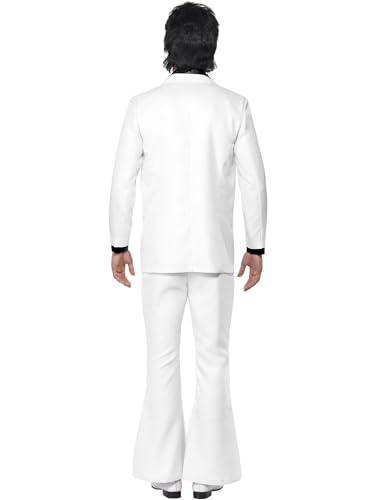 Smiffys Men 1970s Suit Costume, White, M - US Size 38"-40"