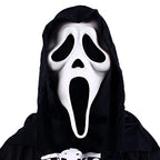 HMPBS Halloween Mask Natural Latex Scary Skull Mask Horror Full Head Masque Halloween Party Costume Cosplay Props (B)