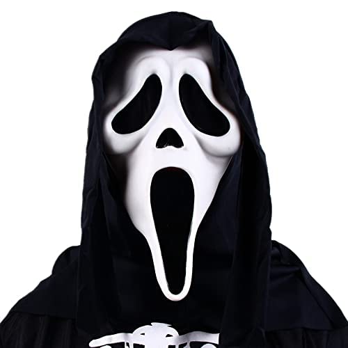 HMPBS Halloween Mask Natural Latex Scary Skull Mask Horror Full Head Masque Halloween Party Costume Cosplay Props (B)
