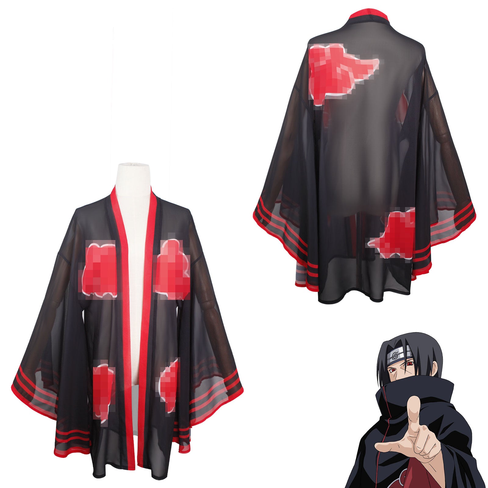 kakashi Womens Bikini Set with Cover up Swimsuit Anime Style Bathing Suit Japanese Cartoon Swimwear