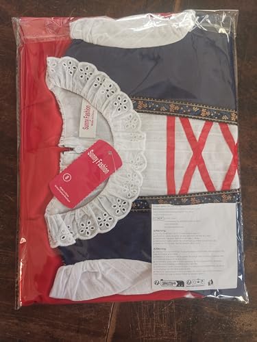 Girls Dress Maid Lace Apron German Dirndl Bavarian Oktoberfest Size 3 Red Main Image