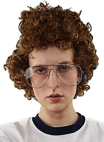 Brown Afro Nerd Wig + Glasses
