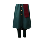 GWOKDAN Men Anime Kimono Cosplay Costume Robe Cloak Uniform Halloween Outfits With Earrings(XL,Dark green)