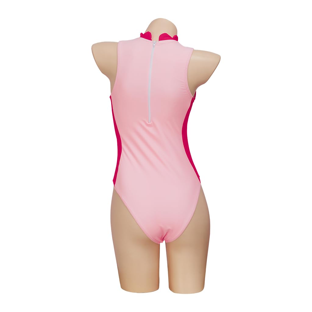iSHOWcos Princess Cosplay Swimsuit Pink Costume Swimwear Bathing Suit Sexy Jumpsuit Halloween Bodysuit-XL