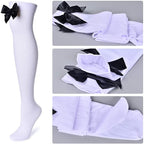 Colorful House Adult Anime Cosplay Outfit Women Blue Maid Costume Apron 4 Pcs Halloween Lolita Maid Dress Set(Medium, Blue)