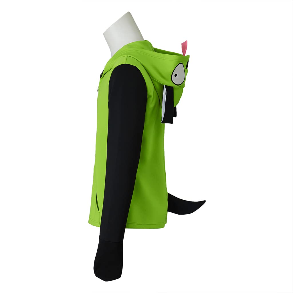 Saniplaycos Green Cosplay Hoodie Costume Zipper Jacket Coat Men's Casual Sweatshirt Hooded Zip Up Pullovers