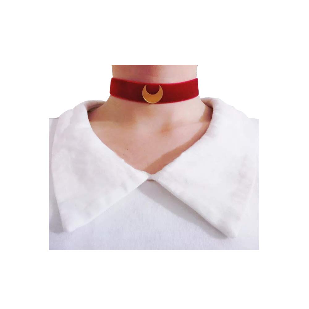 Ziper Red Moon Usagi Choker Halloween Cosplay Chocker Necklace Jewelry