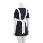 LQTIKLD Women's Horror Show Magenta Cosplay Costume Maid Uniform Apron Dress Halloween Outfit (Medium)