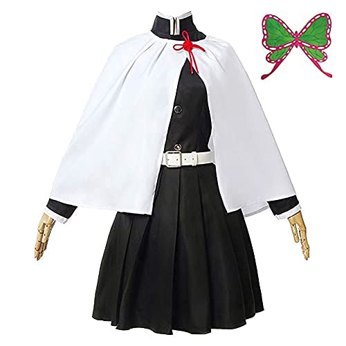 Tkieio Kochou Cosplay Costume Kochou Outfit Cosplay Kimono Outfit Uniform Costume Full Set with Wig(Tsuyuri Kanao(wig),XL)