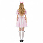 Tvnxdgl Alice Costume Women Wonderland Maid Outfit Anime Lolita Dress Halloween Cosplay Maid Apron Gloves Headband Socks Set L