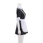 LQTIKLD Women's Horror Show Magenta Cosplay Costume Maid Uniform Apron Dress Halloween Outfit (Medium)
