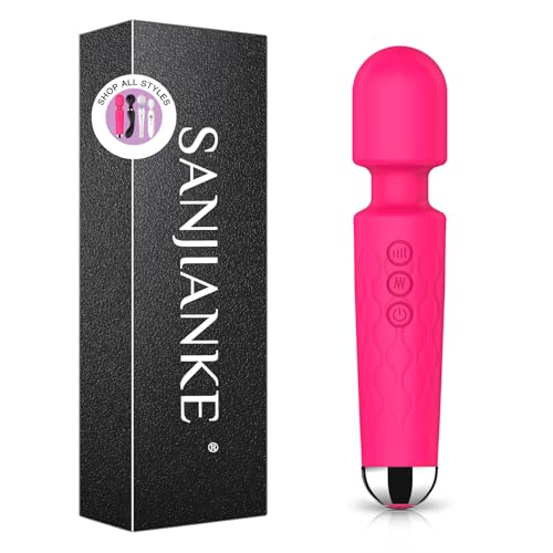 Vibrator Wand,Adult Sex Toy Wand, G Spot Dildo, Clit Vibrator, Sex Vibrators,Clitoris Stimulation,with 8 Speeds & 20 Patterns,Fully Waterproof,Vibrating Wand for her Pleasure (Rose Red)