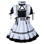 Wannsee Anime French Maid Apron Lolita Fancy Dress Cosplay Costume Furry Cat Ear Gloves Socks set(XL)