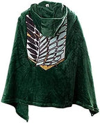 Green Hooded Cape Blanket Cosplay Costume Outfit Hooded Cloak Soft Warm for Adult Men Women