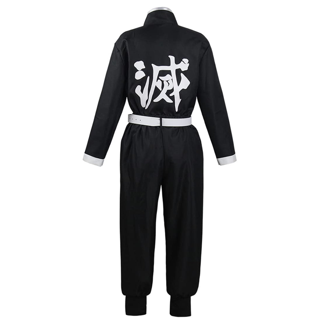 Mens Cosplay Costume Japanese Anime Cosplay Black Team Uniform Kimonos Outfit With Belt (M, Black)
