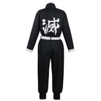 Mens Cosplay Costume Japanese Anime Cosplay Black Team Uniform Kimonos Outfit With Belt (M, Black)