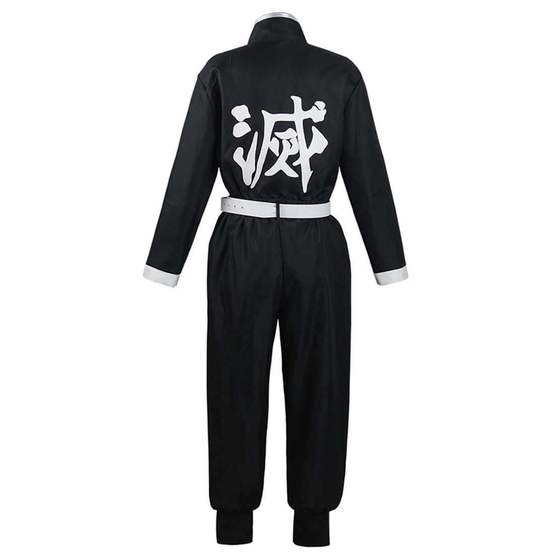 Mens Cosplay Costume Japanese Anime Cosplay Black Team Uniform Kimonos Outfit With Belt (M, Black)