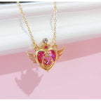 POYAMUSE Anime Guardian Star Pendant Necklace for Women Tsukino Usagi Cosplay Jewelry-heart
