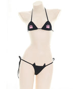 SINGUYUN Womens Sexy Micro bikini Suit Anime Bikini Cosplay Lingerie Kawaii Bra and Panty Set Cute (220Black)