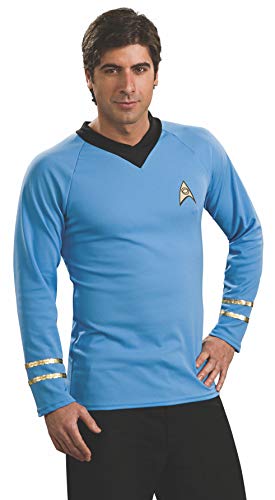 Rubies Men's Classic Star Trek Deluxe Spock Shirt Adult Sized Costumes, Blue, Small US for Themed Parties and Halloween