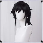 LABEAUTÉ Anime Black Cosplay Wigs for Giyuu Short Wig Halloween Wig Character Wig Cosplay Clothes for Demon Slayer: Kimetsu no Yaiba