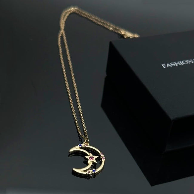 CHIVASO 4 Styles Anime Themed Pendant Necklaces Gold Plated Guardian Star Moon Necklace, Cosplay Jewelry Accessories Main Image