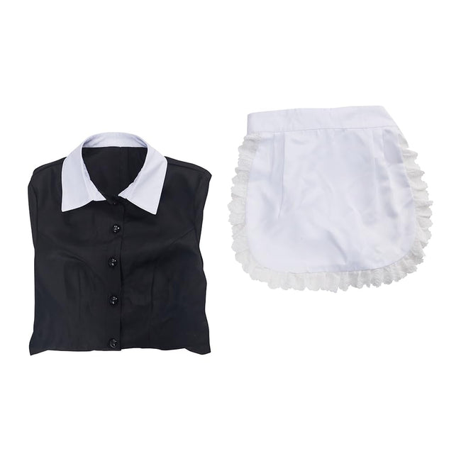 LQTIKLD Women's Horror Show Magenta Cosplay Costume Maid Uniform Apron Dress Halloween Outfit (Medium) Main Image