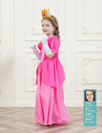 Sabbenia Pink Princess Costume for Girls Cosplay Pink for Halloween Birthday Party Dress Up 9-10Y
