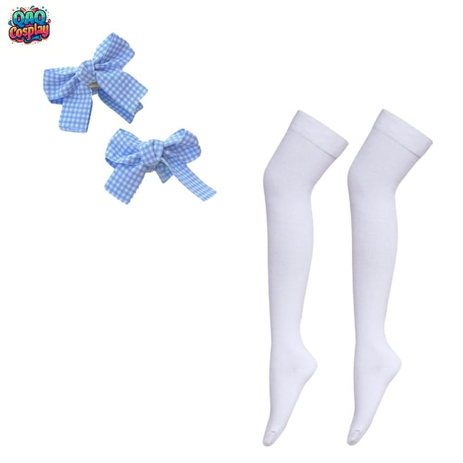 Women's Blue Gingham Costume, Storybook Character Dress Set for Halloween, Cosplay, and Themed Parties Main Image