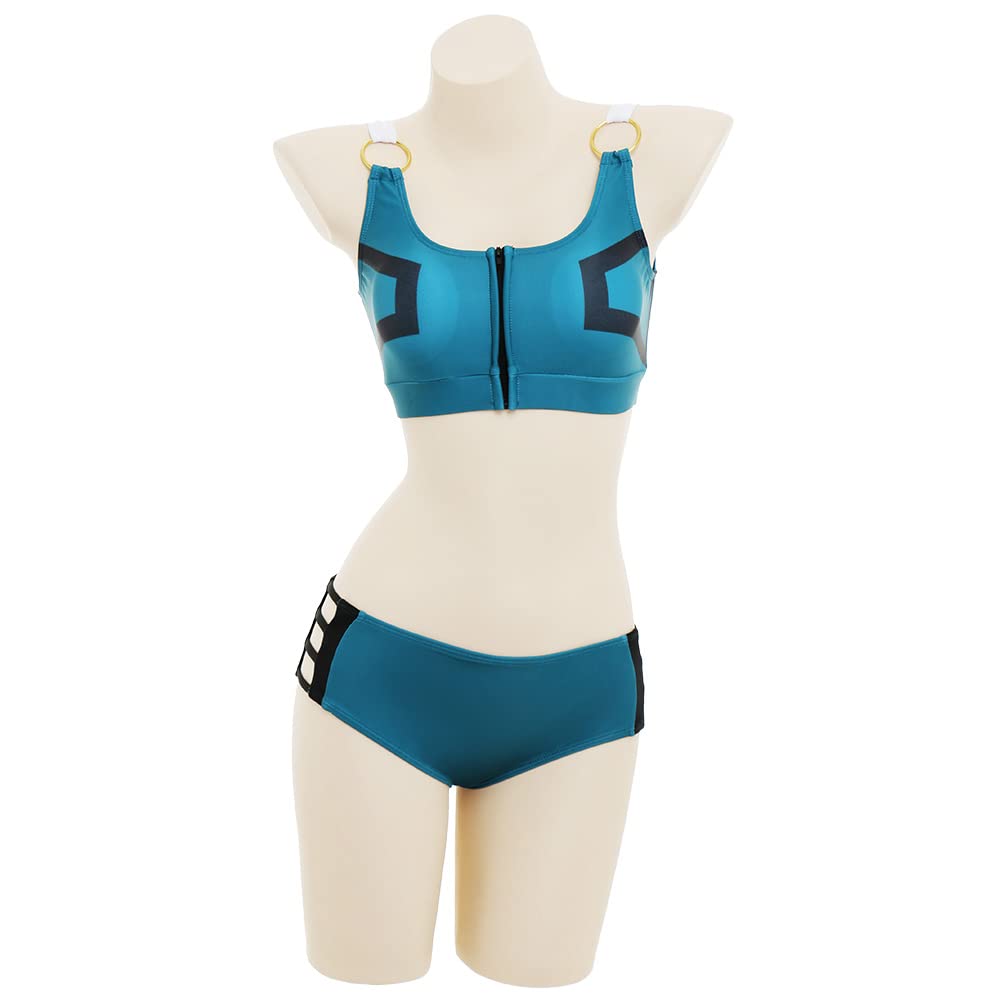 haikyuu Womens Bikini Swimsuit Anime Style Bathing Suit Japanese Cartoon Swimwear (Aqua Blue, X-Large)