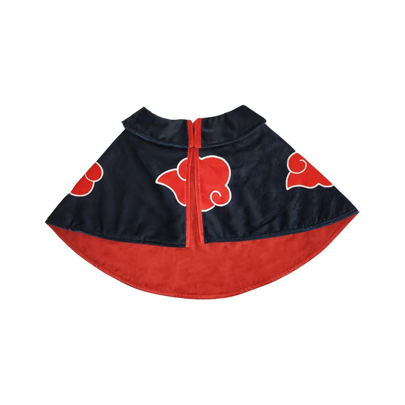 ChoChoCho Anime Cosplay Ninja, Dog Costume & Cat Costume for Halloween, Ninja Cloak for Dogs and Cats, Anime Plush Robe for Dogs Cats Puppies (M/L, Akatsuki)