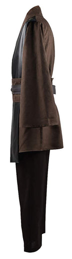 Rongxu Mens Tunic Robe Cosplay Costume Adult Tunic Hooded Robe Outfit Full Set Halloween Costume US Size (Small, Brown (Full Set))