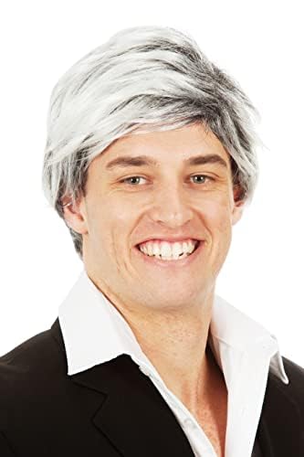 ALLAURA Compatible with Sonny Bono Wig – 60s 70s Men’s Short Brown Wig + Mustache for Hippie, Singer, TV Star, Cop, Detective Costumes – Liberty Duo, Limu & Doug, Uncle Rico, Retro Halloween Outfit