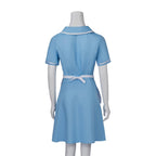 Musical Waitress Cosplay Costume Women Blue Maid Dress Uniform with Apron Outfit (Blue, XXXL)