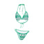 iSHOWcos Anime Cosplay Costume Sexy Green Swimsuit Bikini Two-Piece Set Swimwear Women Bathing Suit-S